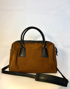Bolso Palma de ante marrón con asa y bandolera | CeCé The Brand