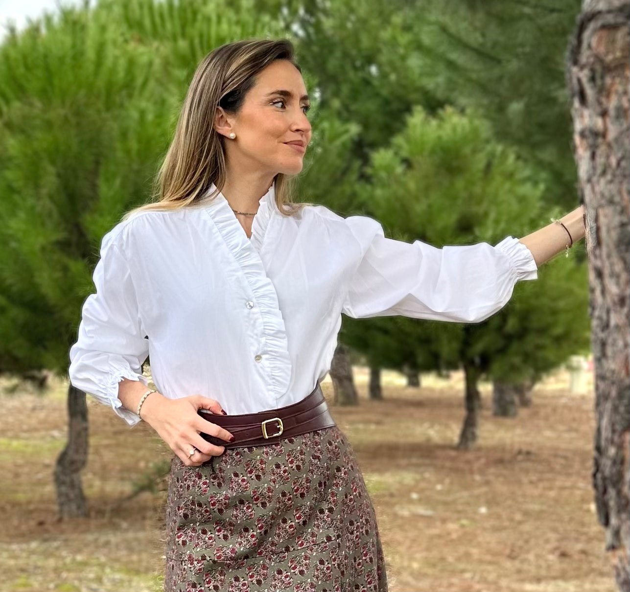 Camisa Monaco blanca algodón 97% elástico 3% talla única | CeCé The
Brand