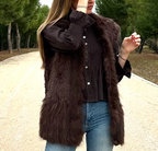 Chaleco Oslo marrón chocolate pelo conejo talla única mujer | CeCé The
Brand