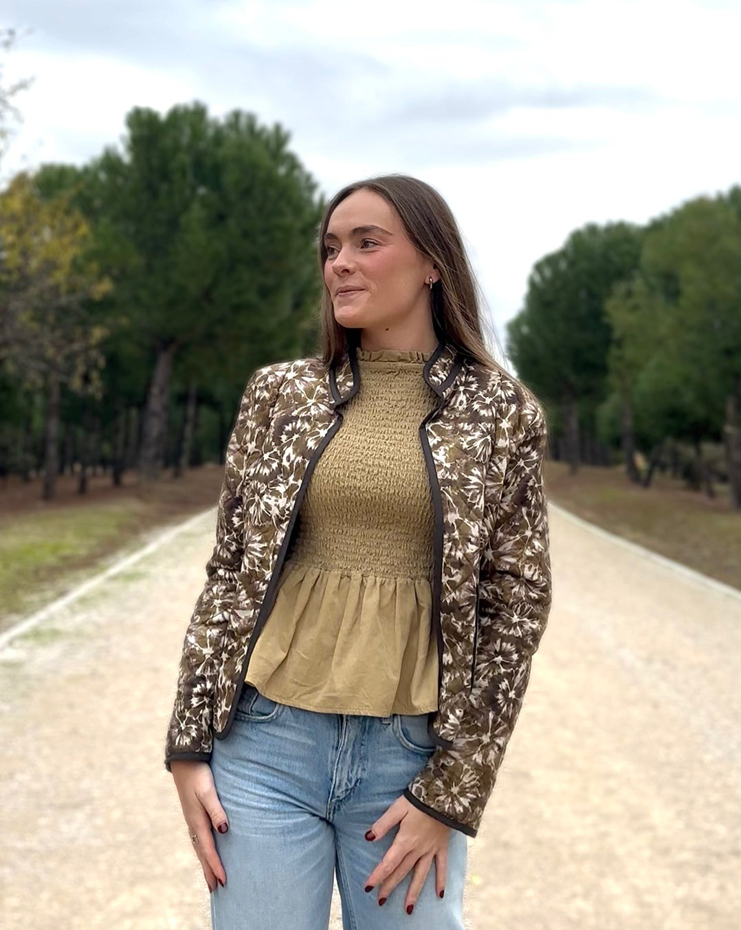 Chaqueta Bolonia caqui de algodón 100% talla única mujer | CeCé The
Brand
