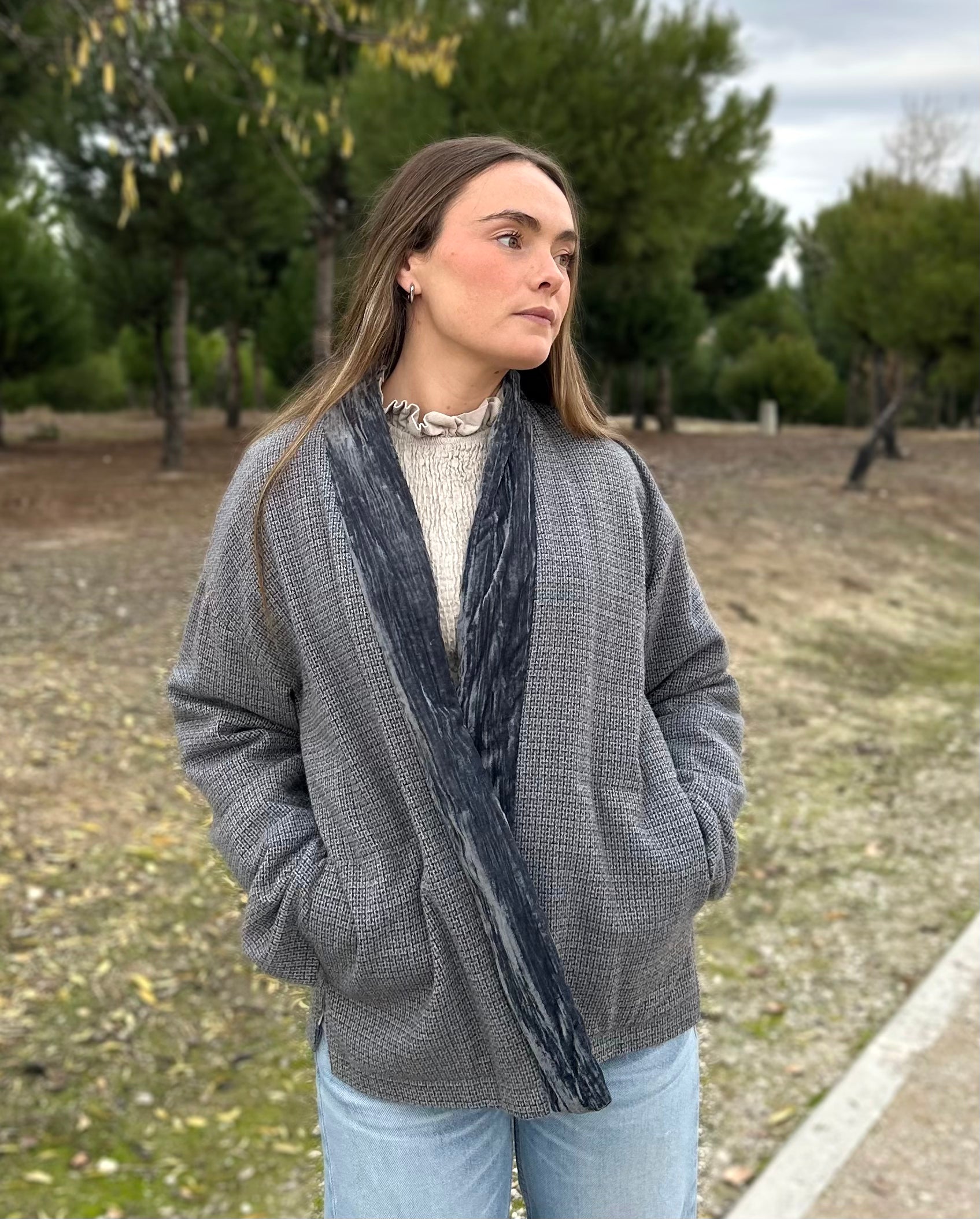 Chaqueta Dublín azul y gris lana 40% poliéster 60% talla única | CeCé
The Brand