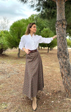 Falda Copenhague verde y burdeos algodón 97% elastómero 3% talla
única | CeCé The Brand