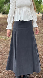 Falda Londres gris algodón mujer vista completa | CeCé The Brand